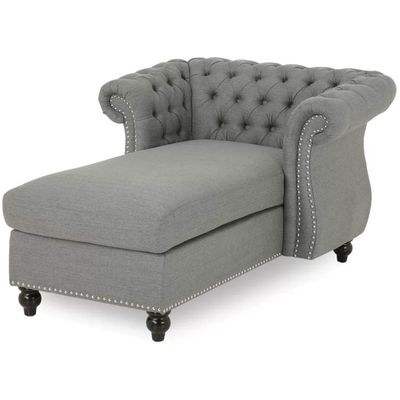 Hankins Tufted Rolled Arms Chaise Lounge - L100xW142xH72 - Grey