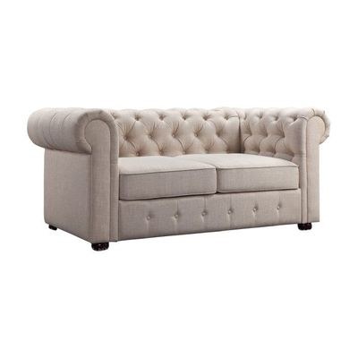 Rosevera Quitaque Tufted Chesterfield Loveseat - L84xW224xH74 - Beige
