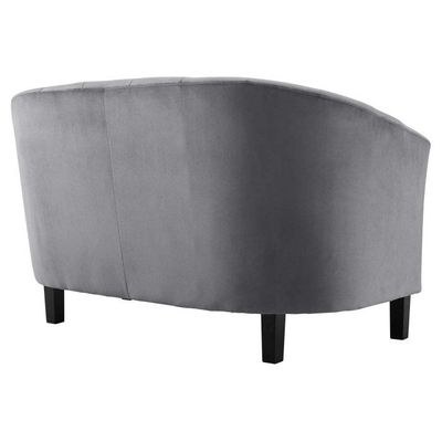 Modway Prospect Channel Tufted Upholstered Velvet Loveseat - L72xW127xH75 - Grey - Image 3