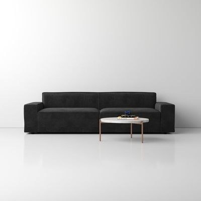 Marlon Square Arm Sofa - L90xW245xH67 - Black - Image 2