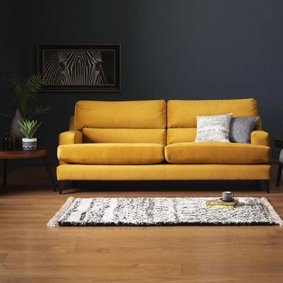 Romilly 4 Seater Fabric Sofa - L100xW220xH94 - Yellow - Image 2
