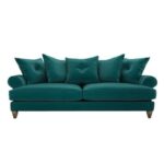 Amora 4 Seater Fabric Scatter Back Sofa - L110xW235xH96 - Green