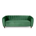 Alexus Velvet Tuxedo Arm Sofa - L80xW200xH77 - Green