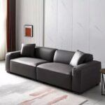 Malta Leather Chair and Modular Sofa - L90xW262xH72 - Charcoal Grey