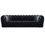 Chester Moon Velvet Sofa - L107xW295xH67 - Black