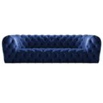 Chester Moon Velvet Sofa - L107xW295xH67 - Navy Blue