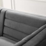 Addlon Channel Tufted Grey Velvet Sofa - L85xW230xH76 - Grey