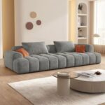 Bianca Modular Sofa-Corduroy Fabric - L96xW320xH63 - Grey
