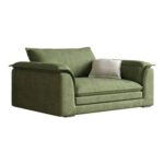 Casa Amore Living Room Wide Sitting Deep Straight Row Green Sailboat Sofa