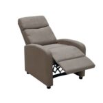 Single Seater Fabric Recliner Chair – Manual Reclining Sofa with Modern Design & Soft Padding – Comfortable One-Seater Lounge Chair for Living Room & Home Relaxation, Beige