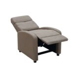 Single Seater Fabric Recliner Chair – Manual Reclining Sofa with Modern Design & Soft Padding – Comfortable One-Seater Lounge Chair for Living Room & Home Relaxation, Beige