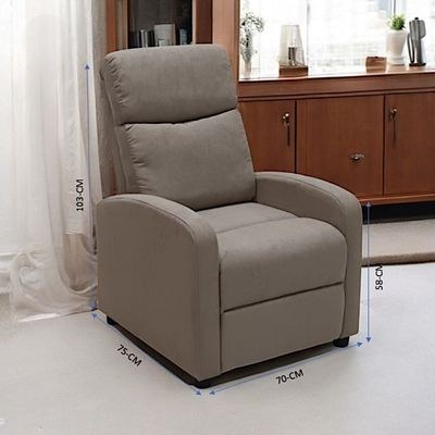 Single Seater Fabric Recliner Chair – Manual Reclining Sofa with Modern Design & Soft Padding – Comfortable One-Seater Lounge Chair for Living Room & Home Relaxation, Beige - Image 5