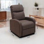 Single Seater Fabric Recliner Chair – Manual Reclining Sofa with Modern Design & Soft Padding – Comfortable One-Seater Lounge Chair for Living Room & Home Relaxation, Brown