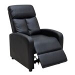 Single Seater PU Leather Recliner Chair – Manual Reclining Sofa with Modern Design & Soft Padding – Comfortable One-Seater Lounge Chair for Living Room & Home Relaxation, Black