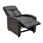 Single Seater PU Leather Recliner Chair – Manual Reclining Sofa with Modern Design & Soft Padding – Comfortable One-Seater Lounge Chair for Living Room & Home Relaxation, Brown