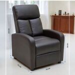 Single Seater PU Leather Recliner Chair – Manual Reclining Sofa with Modern Design & Soft Padding – Comfortable One-Seater Lounge Chair for Living Room & Home Relaxation, Brown