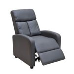 Single Seater PU Leather Recliner Chair – Manual Reclining Sofa with Modern Design & Soft Padding – Comfortable One-Seater Lounge Chair for Living Room & Home Relaxation, Grey