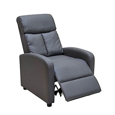 Single Seater PU Leather Recliner Chair – Manual Reclining Sofa with Modern Design & Soft Padding – Comfortable One-Seater Lounge Chair for Living Room & Home Relaxation, Grey - Image 3