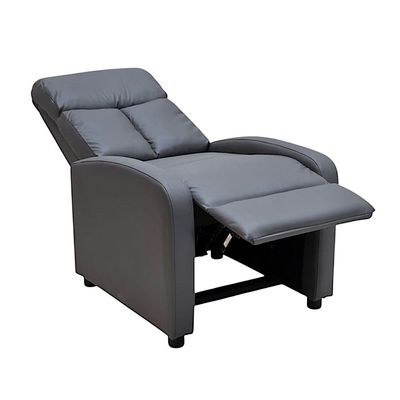 Single Seater PU Leather Recliner Chair – Manual Reclining Sofa with Modern Design & Soft Padding – Comfortable One-Seater Lounge Chair for Living Room & Home Relaxation, Grey - Image 4