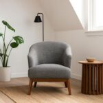 ROTAI Laura Lounge Chair with 2-Year Warranty | Soft Fabric Accent Chair | D28 High-Density Foam | Spring Support | Pine Wood Frame | Modern Armchair for Living Room or Bedroom