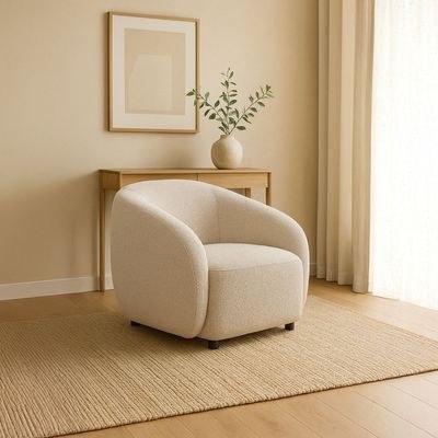 ROTAI Aspen Armchair with 2-Year Warranty | Modern Accent Chair with Soft Fabric | D28 Foam | Spring Support | Solid Wood Frame | Living Room Armchair | Compact & Comfortable Seating - Image 3