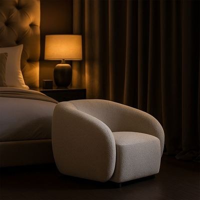ROTAI Aspen Armchair with 2-Year Warranty | Modern Accent Chair with Soft Fabric | D28 Foam | Spring Support | Solid Wood Frame | Living Room Armchair | Compact & Comfortable Seating - Image 4