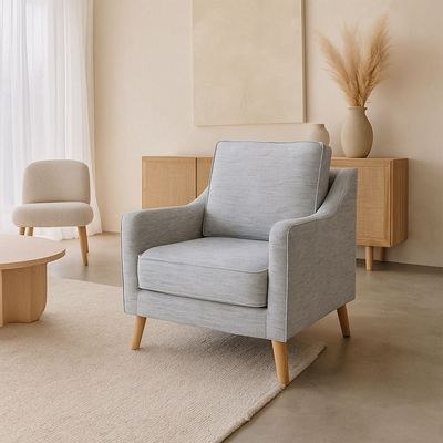 ROTAI Maddox Sofa 1-Seater with 2-Year Warranty | Soft Fabric Armchair | D28 High-Density Foam | Spring Seat Support | Pine Wood Frame | Modern Accent Chair for Living Room - Image 4