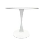 Maple Home Dining Table Modern Marble Patten Metal Base Kitchen Dining Restaurant Table L80xW80xH76 - White