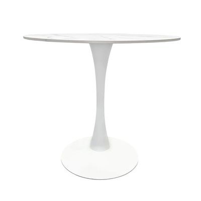 Maple Home Dining Table Modern Marble Patten Metal Base Kitchen Dining Restaurant Table L80xW80xH76 - White - Image 3