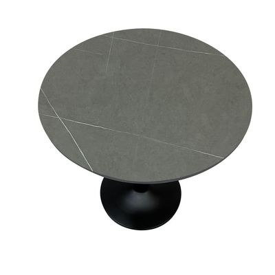 Maple Home Dining Table Modern Marble Patten Metal Base Kitchen Dining Restaurant Table L80xW80xH76 - Grey - Image 3