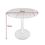 Maple Home Dining Table Modern Marble Patten Metal Base Kitchen Dining Restaurant Table L80xW80xH76 - White