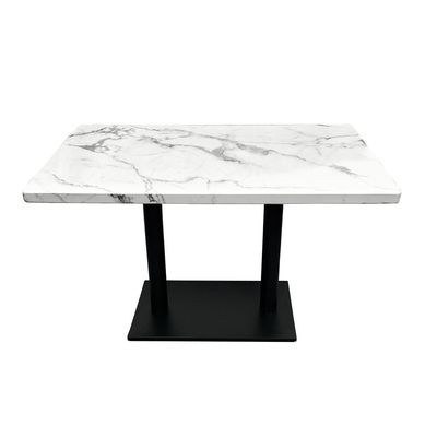 Maple Home Dining Table Granite Body Marble Patten Metal Base Kitchen Dining Restaurant Table L120xW70xH75 - White - Image 3