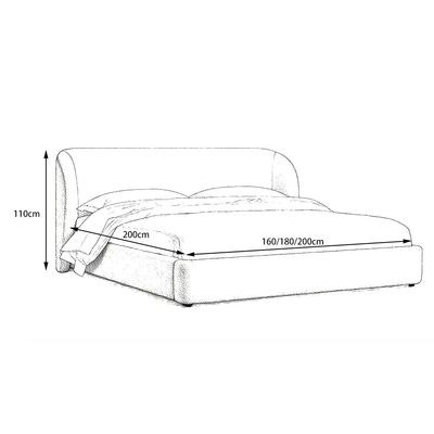 MAPLEHOME Beds Frame Platform Upholstered Bed-Off-White Fleece Fabric Wrap-Queen Size Bed 160*200 With Free Installation - Image 5