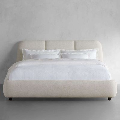 MAPLEHOME Beds Frame Platform Upholstered Bed,Beige Fabric,Super King Size Bed 200*200 With Free Installation - Image 2