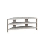 Mourah Home Thales Modern Corner Tv Stand Up To 43'' Inch Tvs| Space-Saving Tv Stand With Storage| 110X36X45 Cm (Grey With Gold Effect)