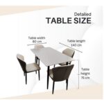 Top Morble 5-Pieces Dining Sets, 1 Piece Rectangular Table With with 4 Chairs Modern Design Furniture for Home, Dining Room, Cafeteria