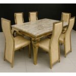 7 Pieces Dining Sets, Table and Chairs Set for 6 Person, Sturdy Kitchen Dining Room Set,Suitable Table Furniture for Home
