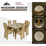 7 Pieces Dining Sets, Table and Chairs Set for 6 Person, Sturdy Kitchen Dining Room Set,Suitable Table Furniture for Home