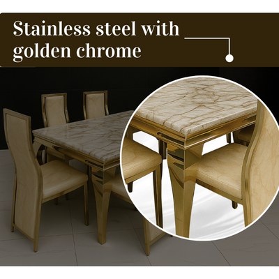 7 Pieces Dining Sets, Table and Chairs Set for 6 Person, Sturdy Kitchen Dining Room Set,Suitable Table Furniture for Home - Image 4