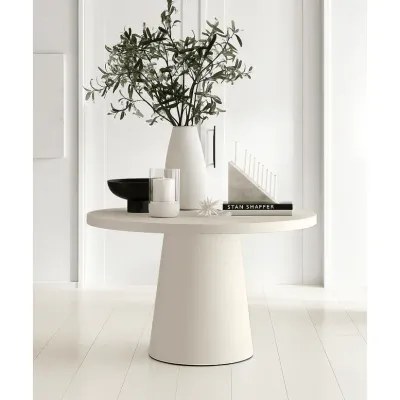 Tulip Concrete Indoor/Outdoor Dining Table – White - Image 3