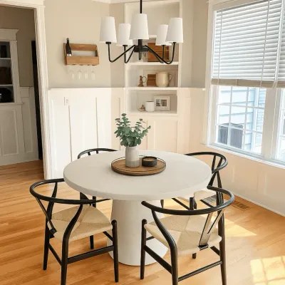 Tulip Concrete Indoor/Outdoor Dining Table – White - Image 4