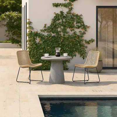 Slope Concrete Indoor/Outdoor Dining Table Grey - Image 4