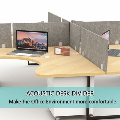Mahmayi 100x40 Acoustic Desk Privacy Divider Panel - Noise Reducing Partition for Workstations, Libraries and Offices - Grey - Image 2