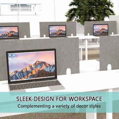 Mahmayi 100x40 Acoustic Desk Privacy Divider Panel - Noise Reducing Partition for Workstations, Libraries and Offices - Grey - Image 3