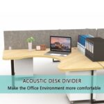 Mahmayi 200x40 Acoustic Desk Privacy Divider Panel - Noise Reducing Partition for Workstations, Libraries and Offices - Grey