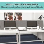 Mahmayi 200x40 Acoustic Desk Privacy Divider Panel - Noise Reducing Partition for Workstations, Libraries and Offices - Grey