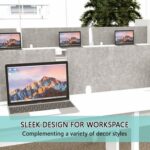 Mahmayi 140x40 Acoustic Desk Privacy Divider Panel - Noise Reducing Partition for Workstations, Libraries and Offices - Grey