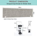Mahmayi 140x40 Acoustic Desk Privacy Divider Panel - Noise Reducing Partition for Workstations, Libraries and Offices - Grey
