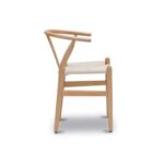 Nordic - Style Metal Chair Y - Chair with Woven Seat - Ideal for Home Dining & Living Spaces (1 piece beige)
