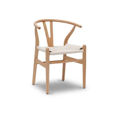 Nordic - Style Metal Chair Y - Chair with Woven Seat - Ideal for Home Dining & Living Spaces (1 piece beige) - Image 3